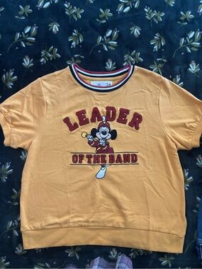 Disney Yellow Mickey 'Leader of the Band' Short Sleeve sweater